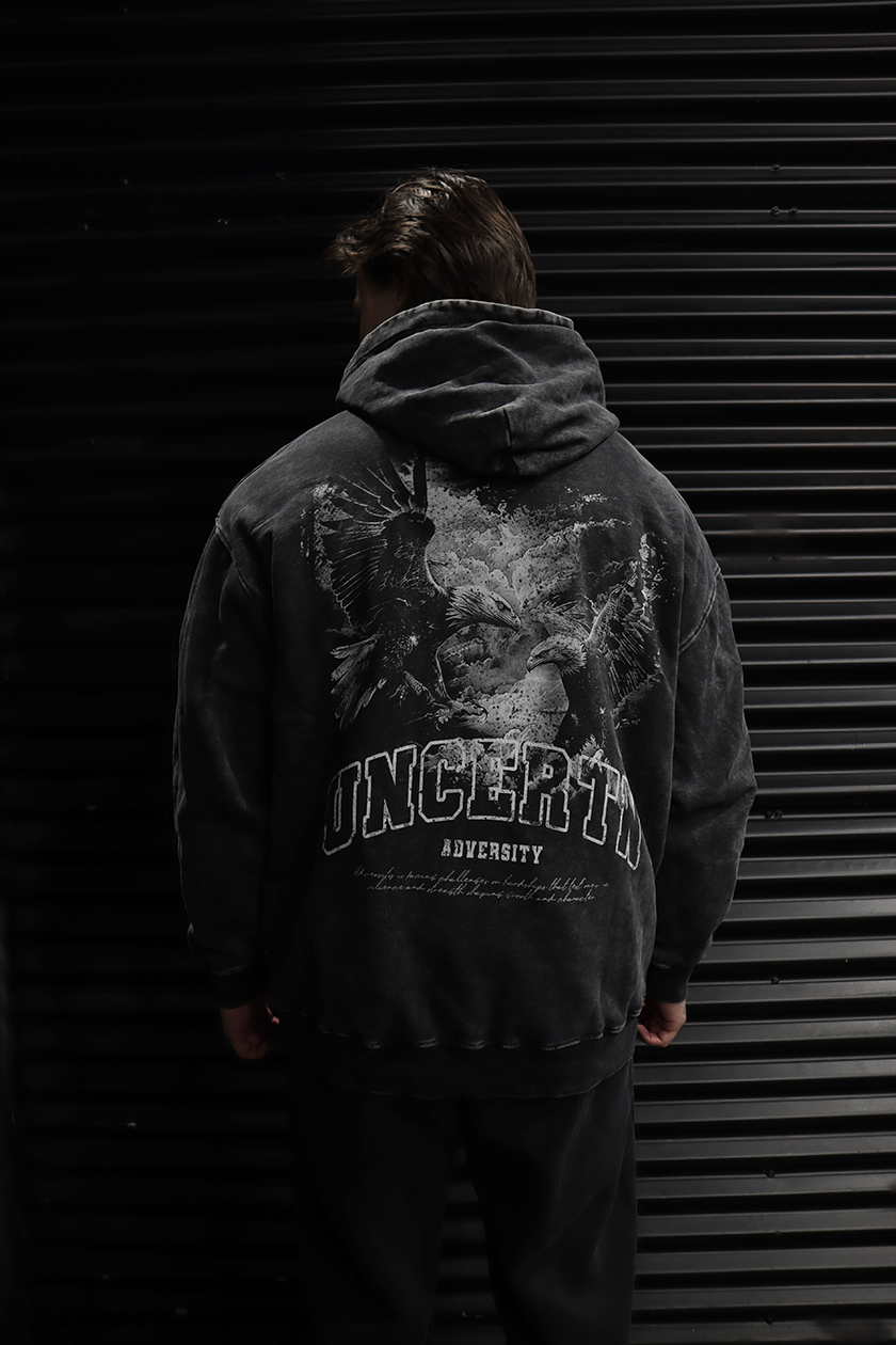 UC010 Phantom Oversized Zip Up - Black Wash