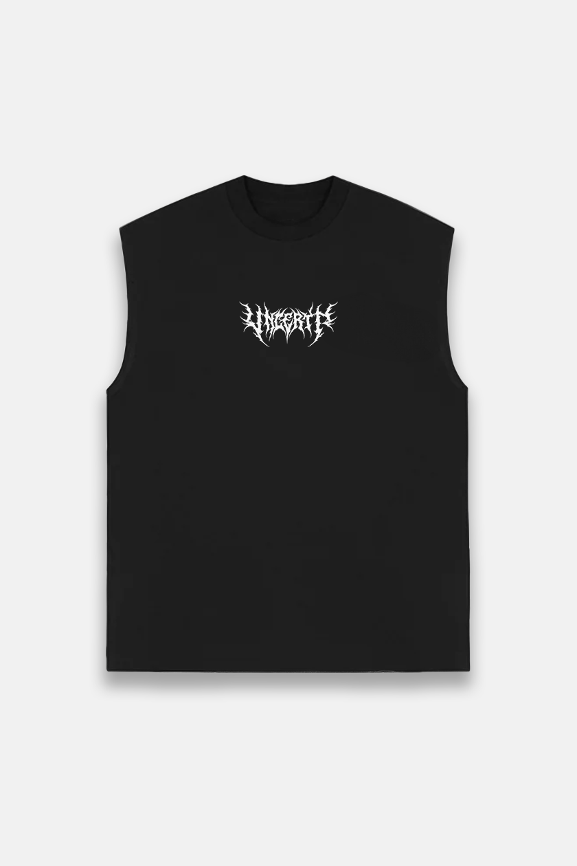 UC024 Conquer Boxy Cut Off Tank - Black