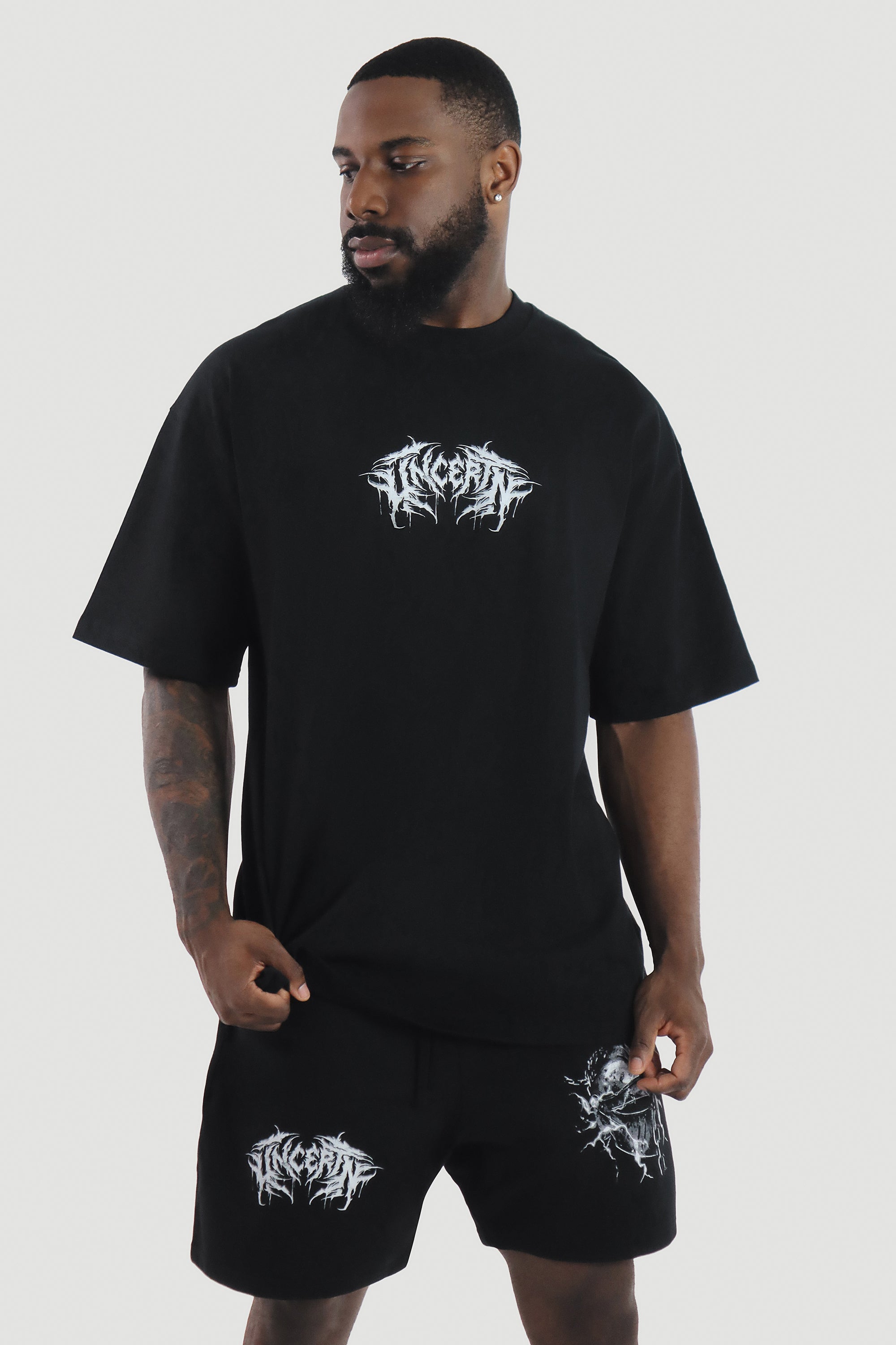 UC058 Repeat Oversized Tee - Black