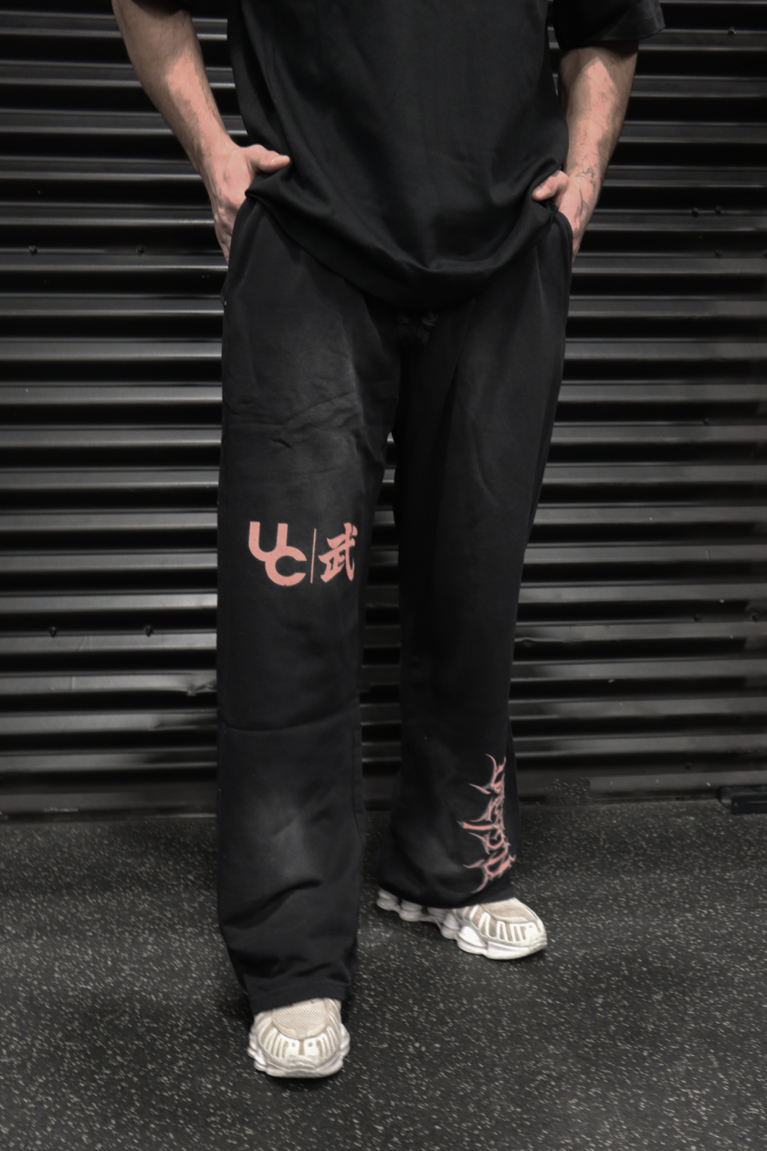 UC038 Obsidian Straight Cut Joggers - Black Wash