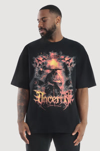 UC052 Volcano Oversized Tee - Black