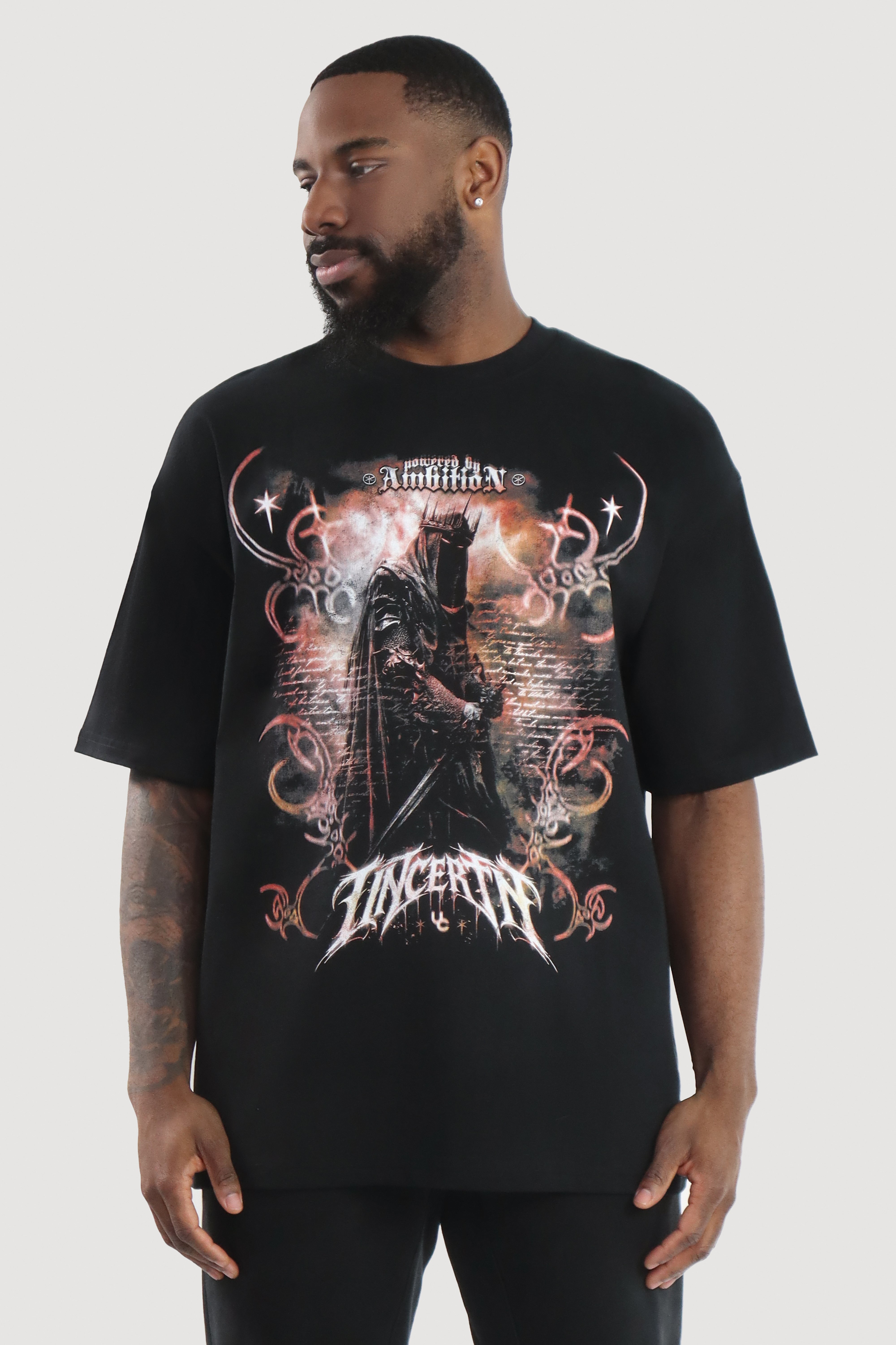 UC053 Dark Knight Oversized Tee - Black