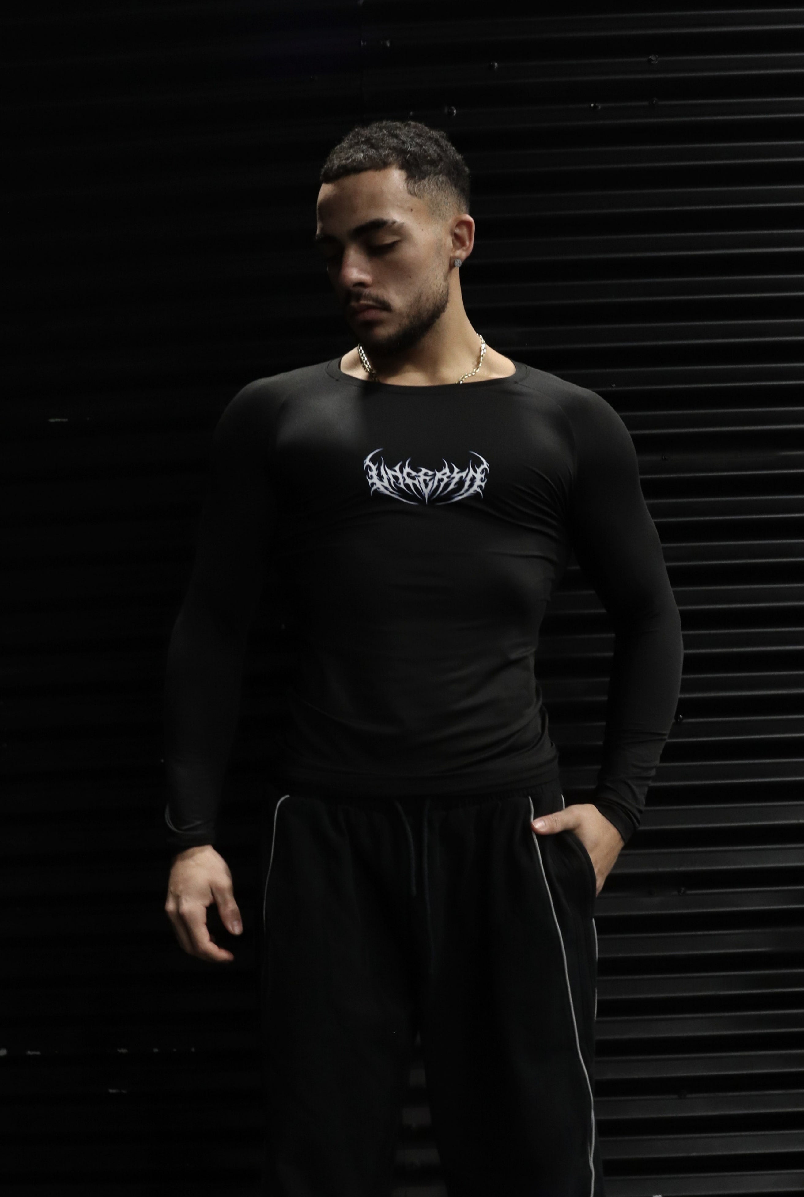 UC046 Void Compression Longsleeve - Black/Blue